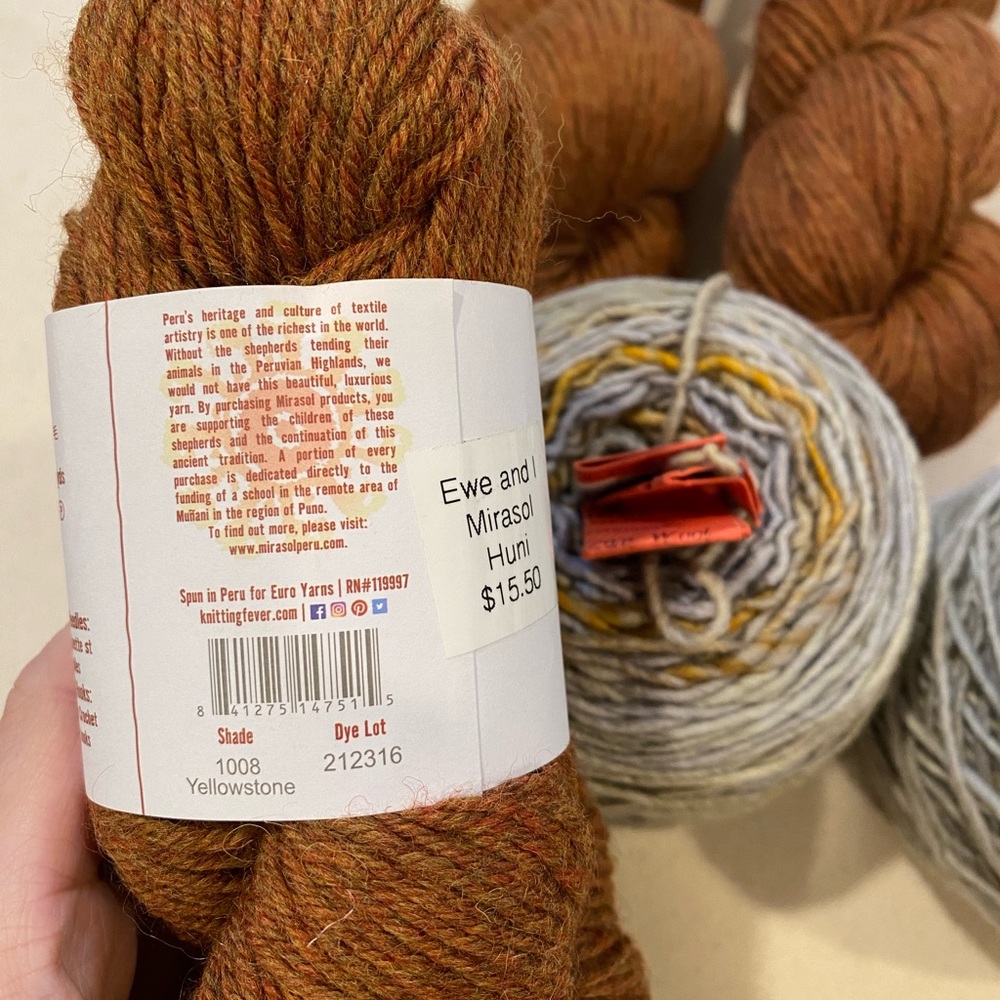 Vintage Spincycle Yarns and discontinued Mirasol Huni- Prairie Skies Shawl Kit - Picture 7 of 11